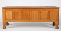 Lot 1437 - A Mouseman rectangular oak coffer, the adzed...