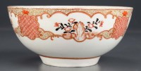 Lot 258 - A slop bowl, possibly Worcester c 1760, with...