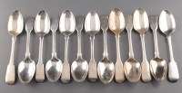 Lot 667 - Five Victorian teaspoons, by John West, London...