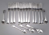 Lot 685 - Twelve Victorian dessert forks, by Reid & Sons,...