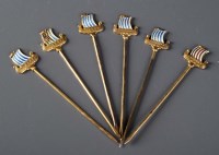 Lot 714 - A set of six Scandinavian 925 standard silver...