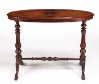Lot 1085 - A Victorian oval burr walnut veneered...