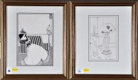 Lot 26 - After Aubrey Beardsley Interior scenes with...