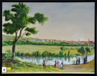 Lot 36 - 19th Century German School Figures promenading...