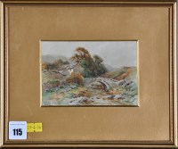 Lot 115 - Harry James Sticks A cottage by a river signed...