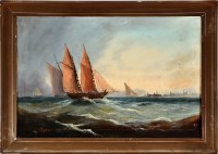 Lot 146 - G*** Calder Fishing boats making for harbour...