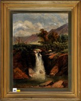 Lot 192 - 19th Century British School A waterfall in...