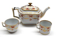 Lot 32 - W*** hard paste teapot, c.1800, decorated with...