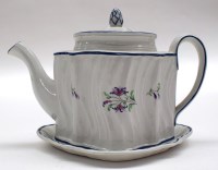 Lot 46 - Factory X commode pattern hard paste teapot, c....
