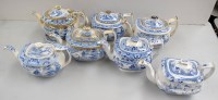 Lot 169 - Seven London pattern blue and white transfer...