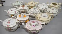 Lot 174 - Twelve London shaped teapots, various makers.