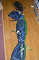 Lot 401 - A large fisherman's umbrella; a landing net;...