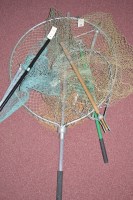 Lot 410 - Four landing nets, various.