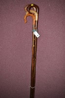 Lot 426 - Four shepherd's style hazel walking sticks...