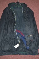 Lot 457 - A Barbour A6 lined Durham blue waxed cotton...