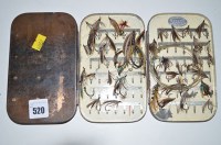 Lot 520 - Two 6in. oxidized copper fly boxes, one...