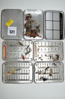 Lot 521 - Four Silmalloy 3 1/2in. fly boxes containing...