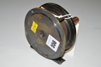 Lot 556 - An all brass 4in. diameter fly fishing reel,...