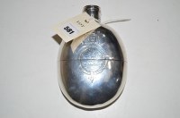 Lot 581 - A Victorian large oval silver drinks flask, by...