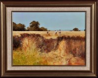 Lot 123 - John Haskins (1938- ) ''Barley Fields, Bedford'...