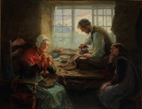 Lot 136 - Ralph Hedley, RBA (1848-1913) ''The Village...