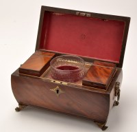 Lot 249 - A Regency mahogany sarcophagus form tea caddy,...