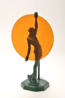 Lot 318 - Frankart: a green painted cast metal Art Deco...