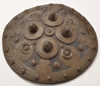 Lot 422 - A 19th Century Persian shield, brass mounted...