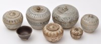 Lot 524 - Six Chinese blue and white jars and covers,...
