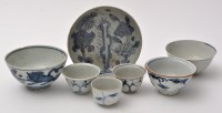 Lot 541 - Six Chinese blue and white bowls, decoration...