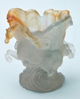 Lot 622 - Daum pate du verre equestrian figural vase,...