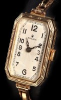 Lot 853 - Rolex: a lady's Art Deco 9ct. gold cocktail...