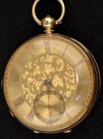 Lot 854 - A mid 19th Century gentleman's gold cased open...