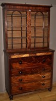 Lot 1167 - A William IV mahogany secretaire bookcase, the...