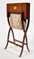 Lot 1202 - An Edwardian inlaid mahogany folding workbox,...