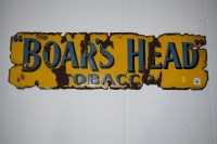 Lot 25 - 'Boar's Head Tobacco' enamel advertising sign,...