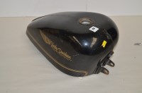 Lot 107 - A Harley Davison gas tank, black with gold...