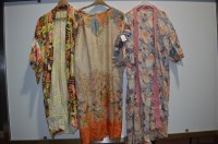 Lot 213 - A c.1920 silk tea-dress with chrysanthemum...