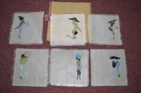 Lot 246 - Six early 20th Century watercolours on silk...