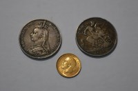 Lot 387 - A George V gold sovereign, 1912; together with...