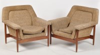 Lot 921 - A pair of vintage Danish style teak framed...