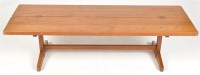 Lot 954 - A 1960's teak plank top coffee table,...