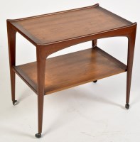 Lot 998 - A vintage teak two-tier trolley, c.1960's,...