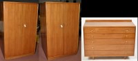 Lot 1002 - A vintage 1960's three-piece teak bedroom...
