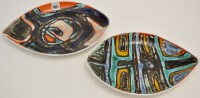 Lot 1071 - Poole: a shield shaped dish, by Particia Wells;...