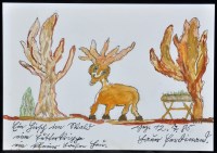 Lot 1164A - Ferdinand Hauer - ''Ein Hirsch im Wald'' 1985,...