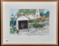 Lot 1196 - John Peace - ''Roadside Shrine, Ipsos, Corfu'',...