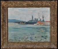 Lot 1305 - Paul Maze - ''Dieppe Harbour'', signed and...