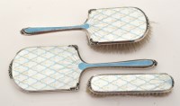 Lot 165 - An Edward VIII three piece silver dressing...