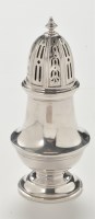 Lot 176 - A George V silver sugar caster,by Elkington &...